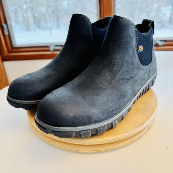 Bogs Classic Casual Chelsea Ankle Boots Mens Size 9.5 D Waterproof‎ Leather NWT - Picture 2 of 6